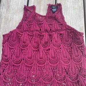 Women Burgundy Cropped Tank top